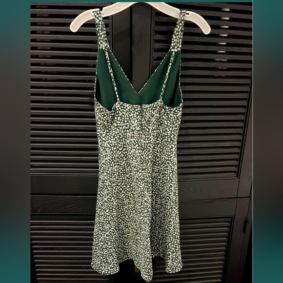 Abercrombie & Fitch Wide Strap Floral Green Slip Mini Dress - Picture 5 of 7